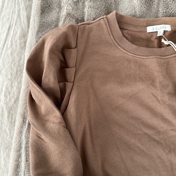 Z Supply Puff Sleeve Sweatshirt Size XS - Picture 3 of 4